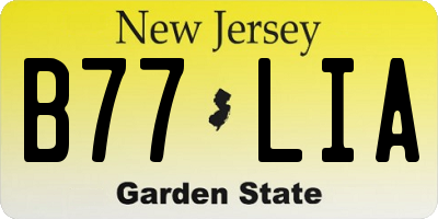 NJ license plate B77LIA