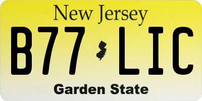 NJ license plate B77LIC