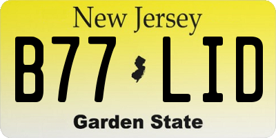 NJ license plate B77LID