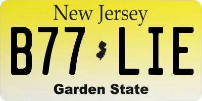 NJ license plate B77LIE