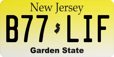 NJ license plate B77LIF
