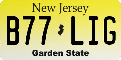 NJ license plate B77LIG