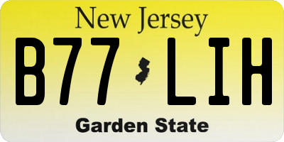 NJ license plate B77LIH