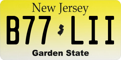 NJ license plate B77LII