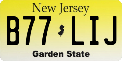 NJ license plate B77LIJ