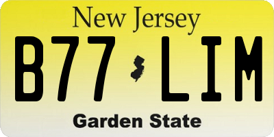 NJ license plate B77LIM
