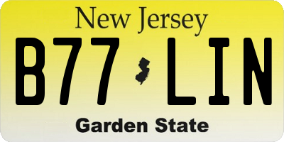 NJ license plate B77LIN