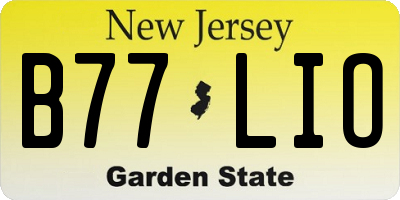 NJ license plate B77LIO