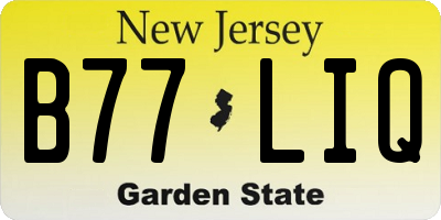 NJ license plate B77LIQ