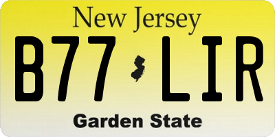 NJ license plate B77LIR