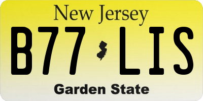 NJ license plate B77LIS