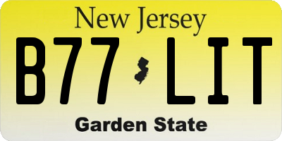 NJ license plate B77LIT
