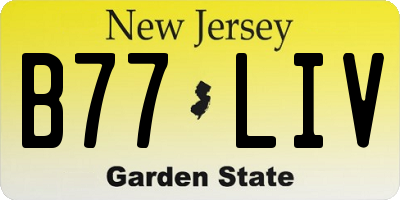 NJ license plate B77LIV