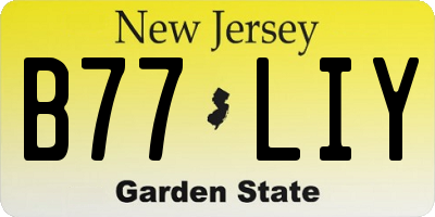 NJ license plate B77LIY