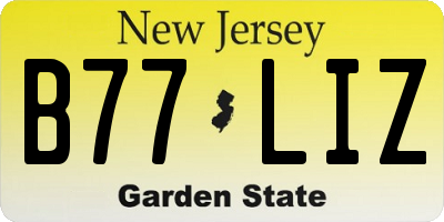 NJ license plate B77LIZ