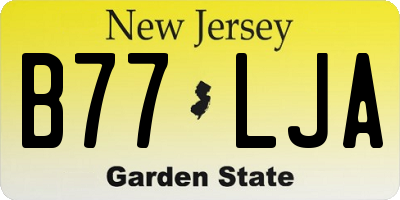 NJ license plate B77LJA