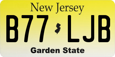 NJ license plate B77LJB