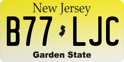 NJ license plate B77LJC