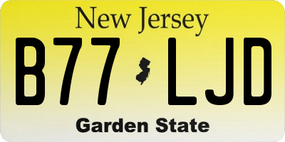 NJ license plate B77LJD