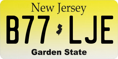 NJ license plate B77LJE