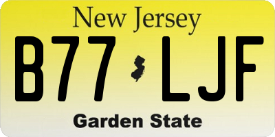 NJ license plate B77LJF