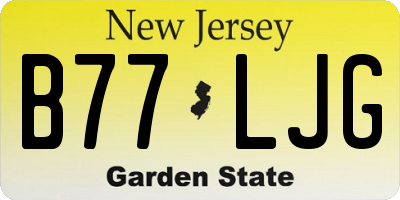 NJ license plate B77LJG