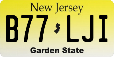 NJ license plate B77LJI