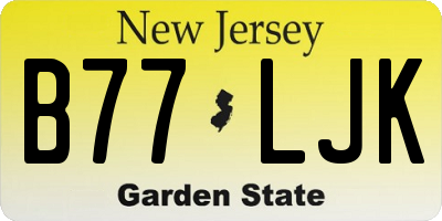 NJ license plate B77LJK