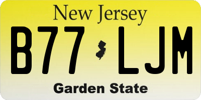 NJ license plate B77LJM
