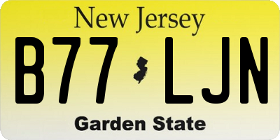NJ license plate B77LJN