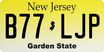 NJ license plate B77LJP