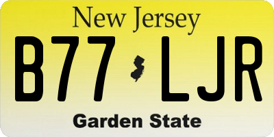 NJ license plate B77LJR