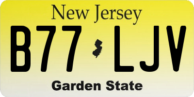 NJ license plate B77LJV
