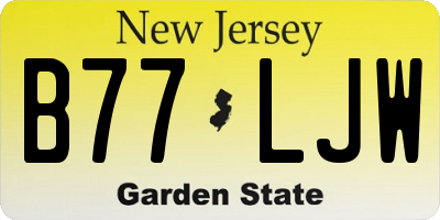 NJ license plate B77LJW