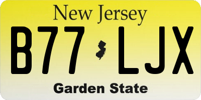 NJ license plate B77LJX