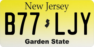 NJ license plate B77LJY