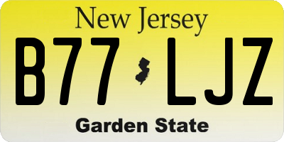 NJ license plate B77LJZ