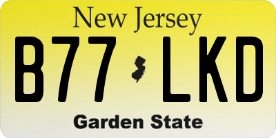 NJ license plate B77LKD