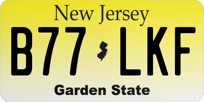 NJ license plate B77LKF