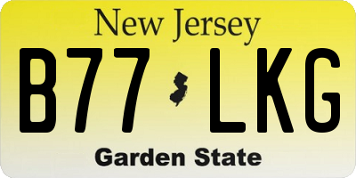 NJ license plate B77LKG