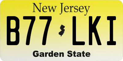 NJ license plate B77LKI