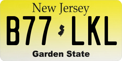 NJ license plate B77LKL