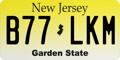NJ license plate B77LKM