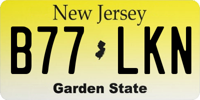 NJ license plate B77LKN