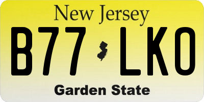 NJ license plate B77LKO