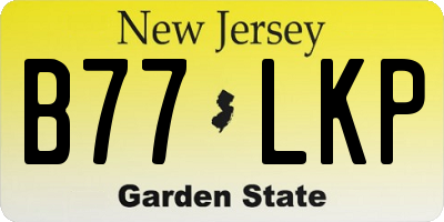 NJ license plate B77LKP
