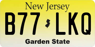 NJ license plate B77LKQ