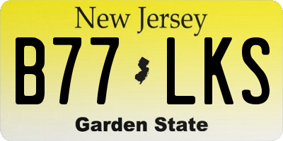 NJ license plate B77LKS