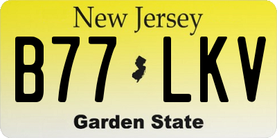 NJ license plate B77LKV