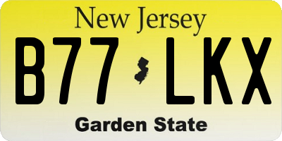 NJ license plate B77LKX